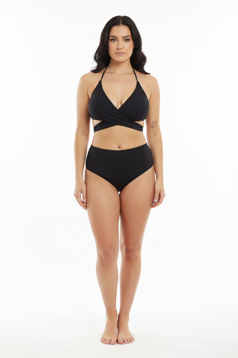 Black Wrap Bikini Top