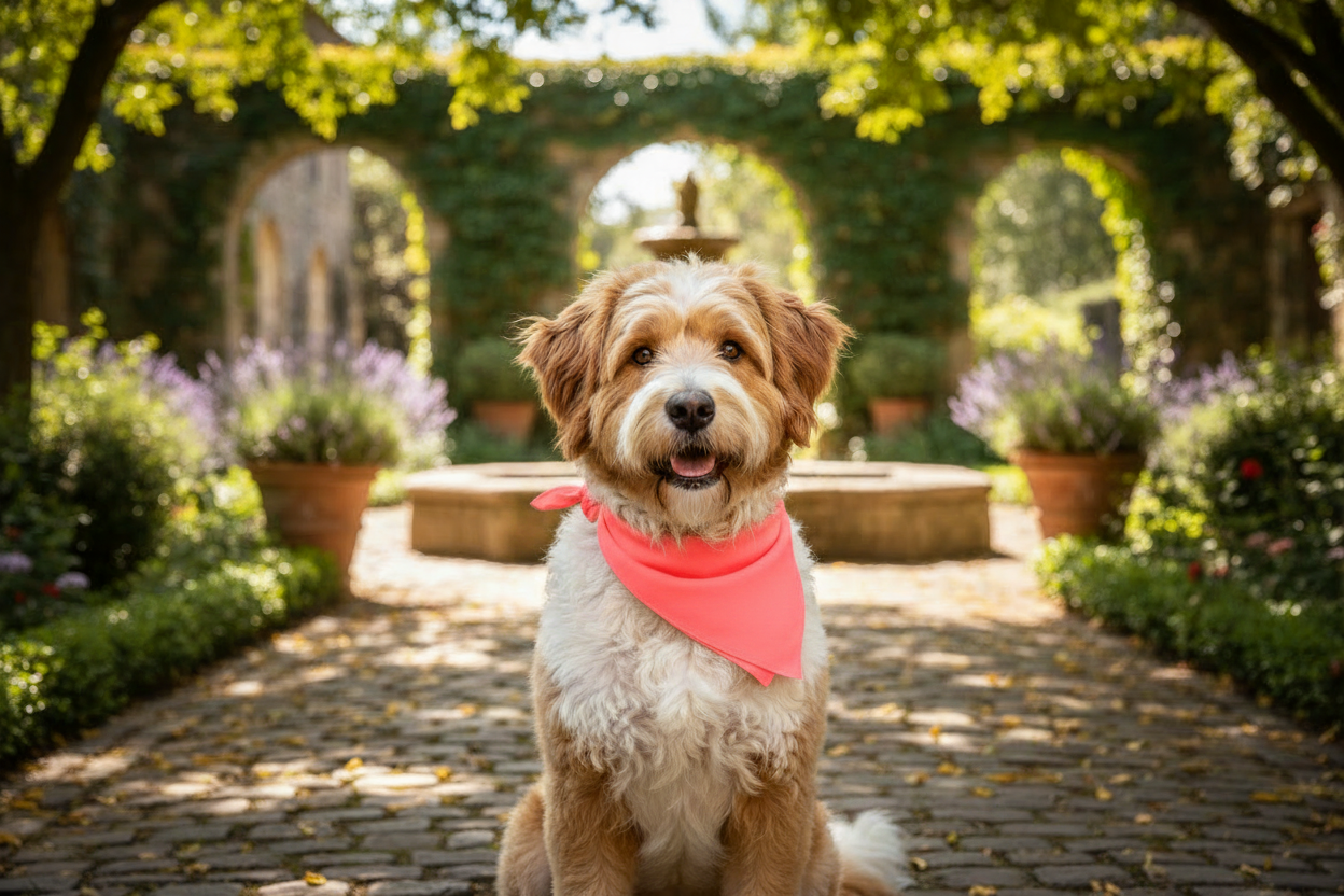 Coral dog bandana