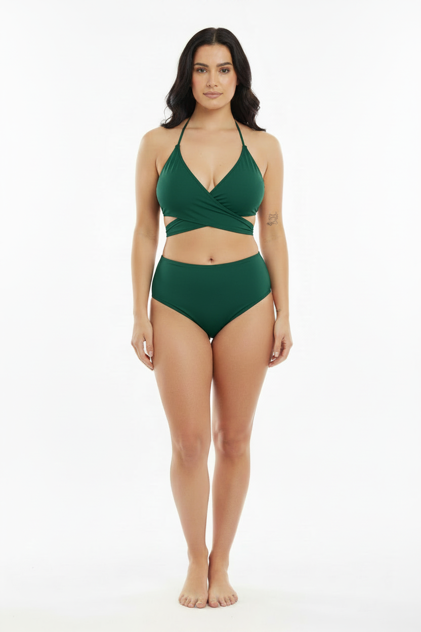 Deep Seaweed Wrap Bikini