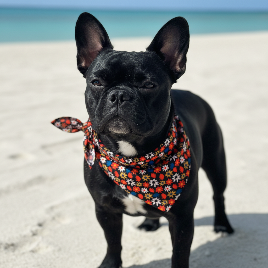 Retro Floral Black Girl Frenchie