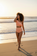Sun Blush Soleil Ruffle One Shoulder Bikini Top - New Pose